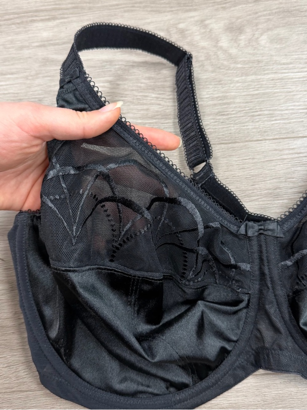 Elomi Cate Full Figure Underwire Lace Cup Bra Black Size 40DDD - Picture 5 of 5